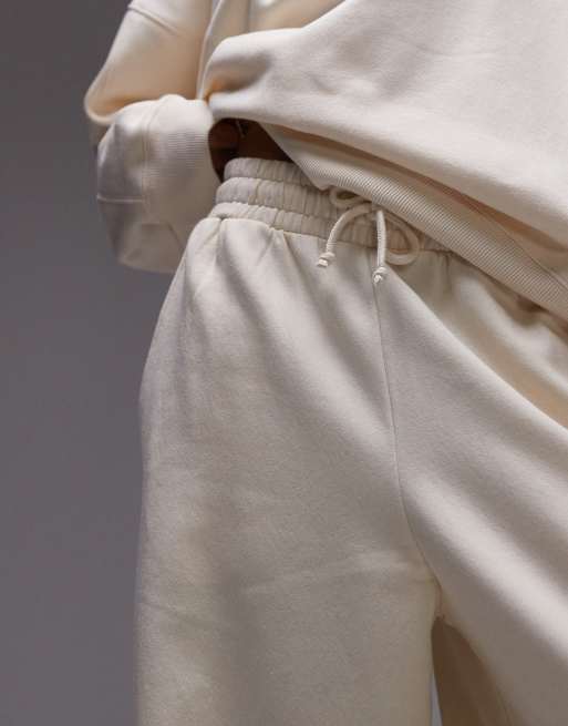 Topshop - Premium - Beige joggingbukser med opsmøg, 3 af 5