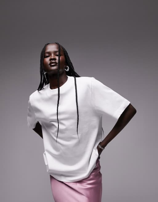 Topshop Premium – Biały T-shirt basic z krótkimi rękawami, 2 z 4