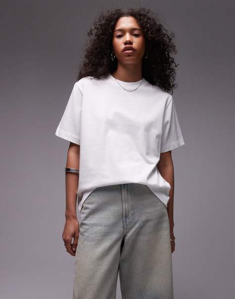 Topshop Premium – Biały T-shirt basic z krótkimi rękawami - view 1