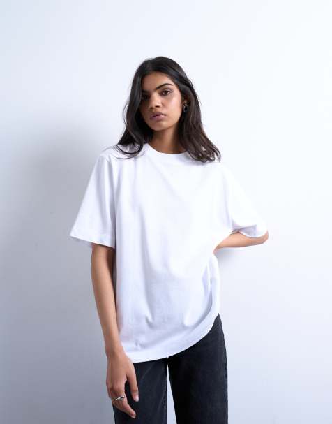 Topshop premium basic short sleeve tee in white
