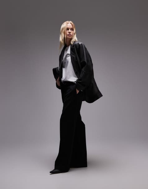 Topshop - Premium - Blazer van echt leer met wassing in zwart - view 1