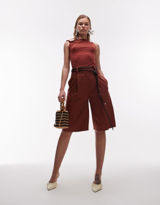 Topshop – Premium – Bruna, långa finshorts, 2 av 5