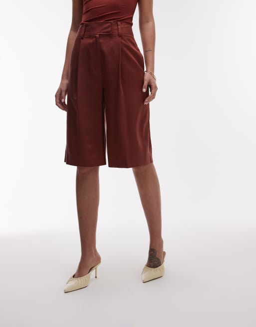Topshop – Premium – Bruna, långa finshorts, 4 av 5