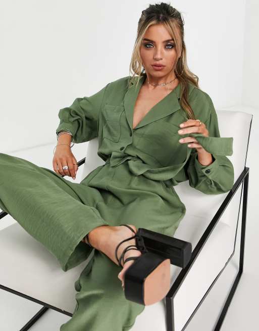 Topshop khaki best sale boiler suit