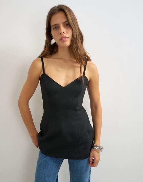 Topshop premium caraco structuré à basque en imitation poil de poney brossé noir - view 1
