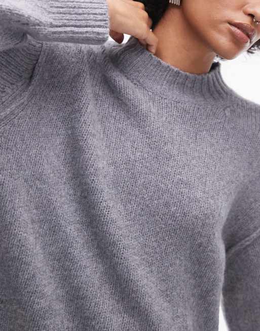 Topshop premium cashmere jumper in grey ASOS