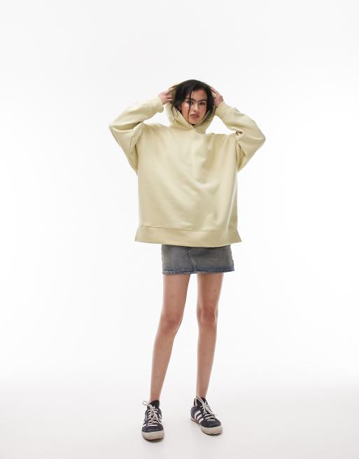 Topshop – Premium – Chartreausegrön huvtröja i oversize, 4 av 4