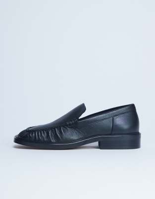  Premium Clover real leather loafers with ruched detail 