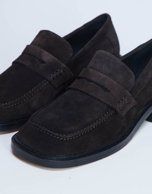 Topshop Premium – Cole – Czekoladowe zamszowe loafersy, 2 z 4
