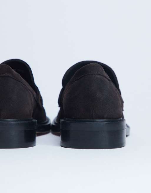 Topshop Premium – Cole – Czekoladowe zamszowe loafersy, 4 z 4
