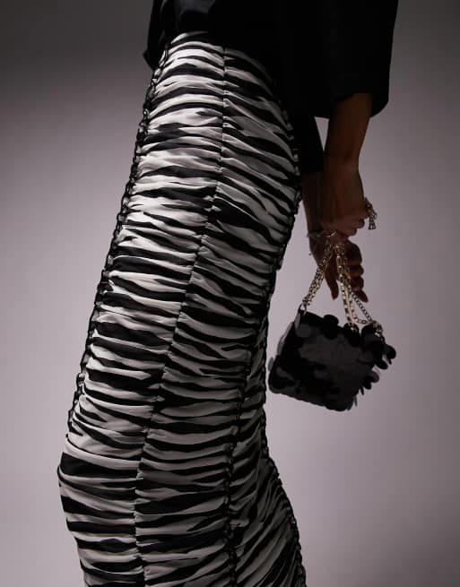 Black and white shop zebra print skirt