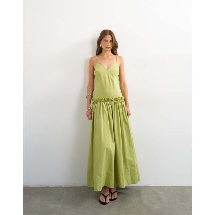 green maxi dress cotton 100% Cotton Kelly Green Maxi Dress - All Dresses