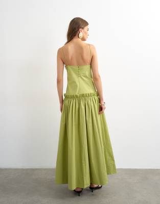 topshop emerald green dress - Maxi - Women - Cotton - 12 US delayed-restock