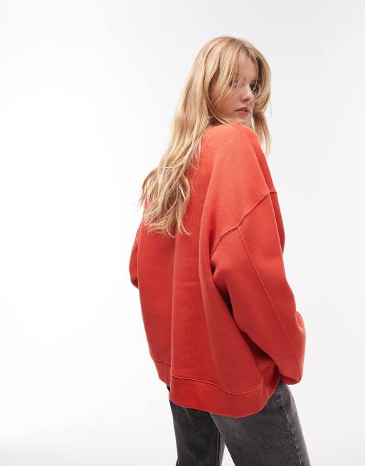 Topshop orange sweatshirt outlet