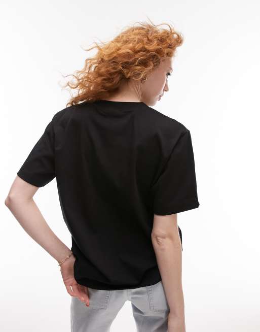 Topshop Premium – Czarny T-shirt basic z krótkimi rękawami, 2 z 4