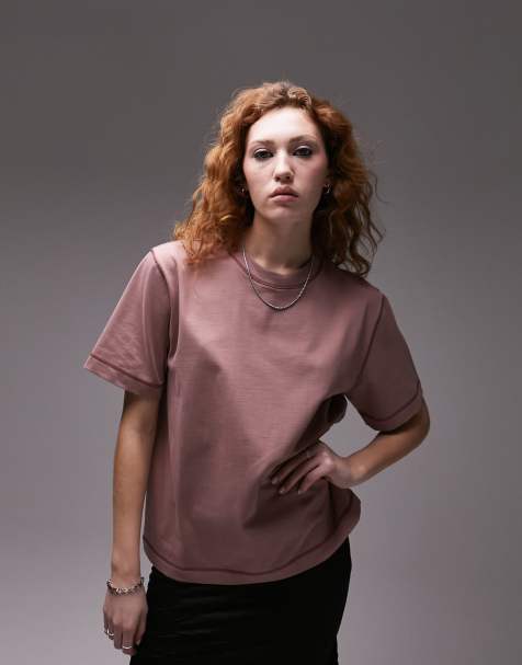 Oud roze t shirt dames hot sale