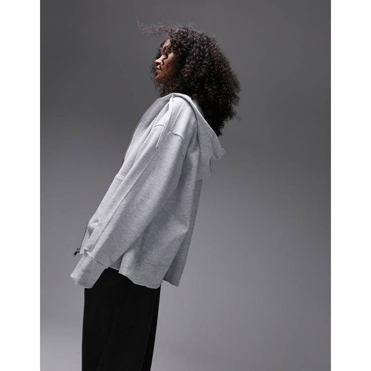 Topshop black zip through hoodie clearance