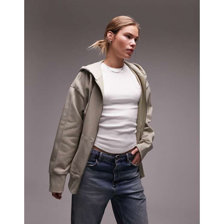 Topshop zip up top cheap