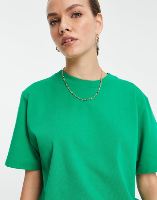 Topshop – Premium – Grön, enkel T-shirt med korta ärmar, 3 av 4