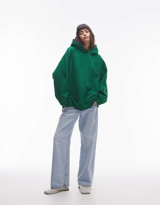 Topshop – Premium – Grön huvtröja i oversize, 3 av 4