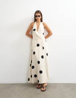 green polka dot dress topshop TopShop Polka Dot Ruched Green & White Mini Dress Sz 4