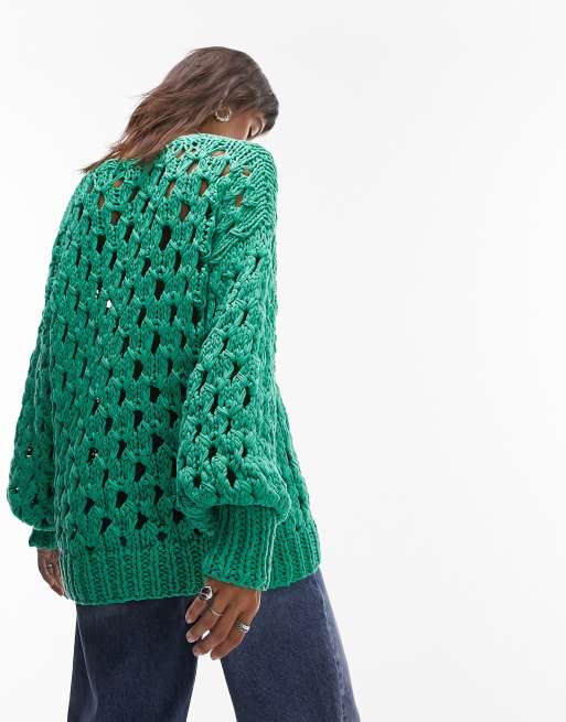 Green 2025 open sweater