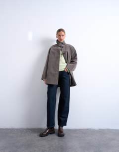 Model wearing Premium heavyweight oversized sweat in light green