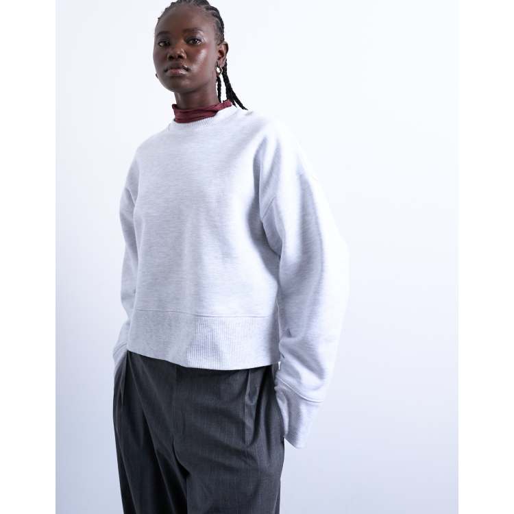 Topshop premium heavyweight sweatshirt in ash gray | ASOS