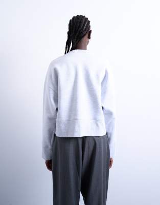 Topshop Premium Heavyweight Sweatshirt In Gray