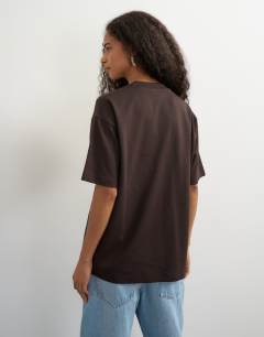 Premium interlock t-shirt in chocolate | Topshop