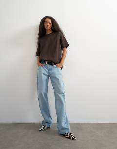 Premium interlock t-shirt in chocolate | Topshop