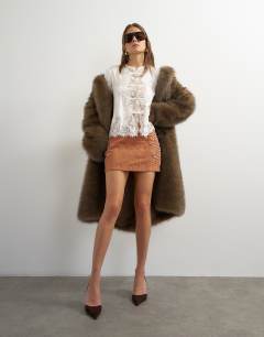 Premium jacquard embellished mini skirt