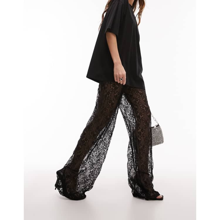 Zara black best sale lace trousers