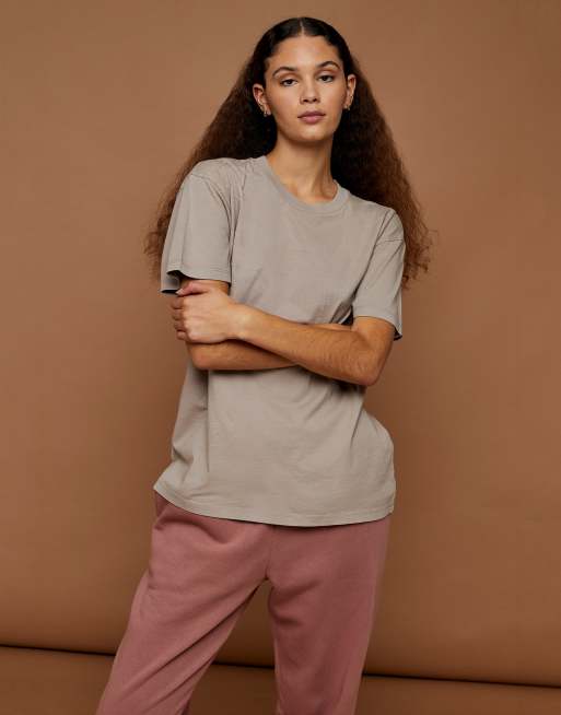 Topshop – Premium Leisure – Stenfärgad sliten t-shirt