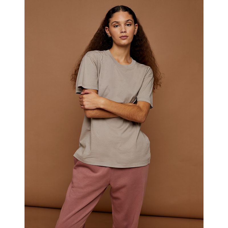 Donna T-shirt e Canotte Topshop - Premium Leisure - T-Shirt effetto invecchiato color pietra