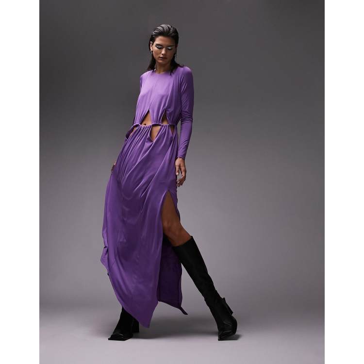 Topshop purple sale leather dress