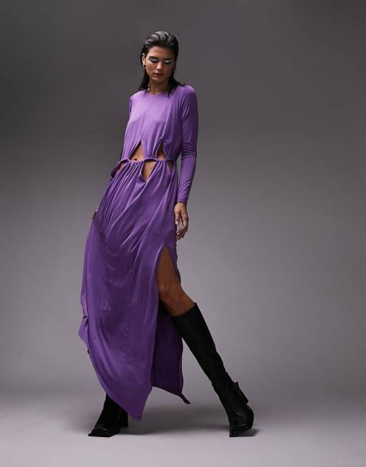 Dressing Up Lilac One Shoulder Maxi Dress With Open Back Detail