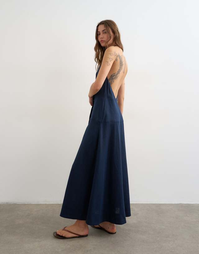 blue wrap dress topshop - Maxi - Women - Linen/Viscose - 0 US Bright Blue | Curve fit:true up events Color:Mallard