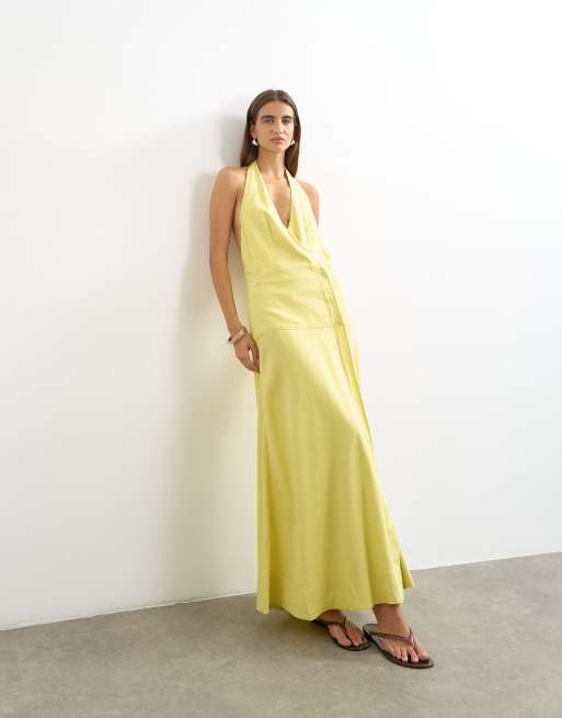 green halter neck dress topshop Topshop - Maxi Dress - Women - Viscose - 8 US