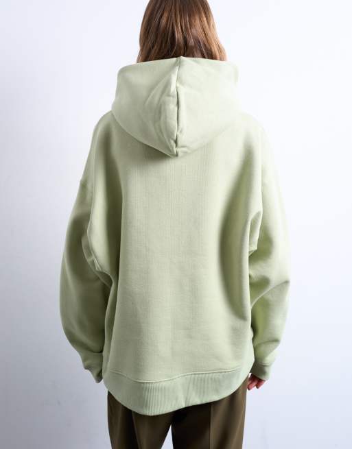 Topshop – Premium – Ljusgrön, kraftig huvtröja i oversize, 3 av 4