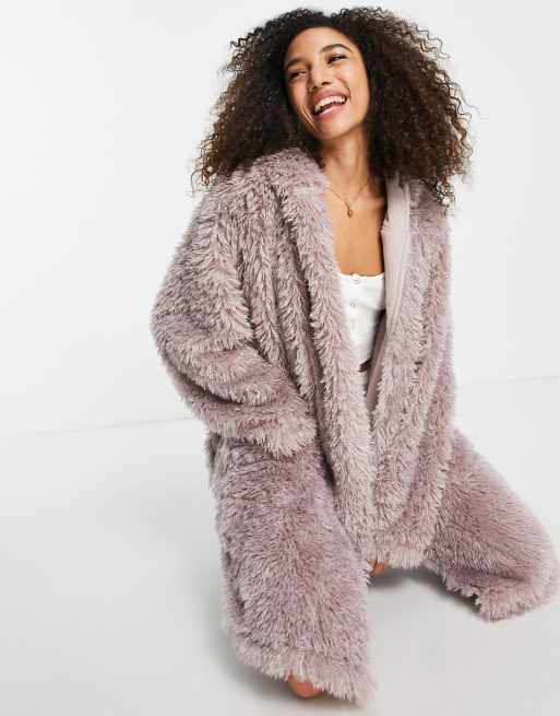 Topshop – Premium – Ljuslila morgonrock med huva, 3 av 4