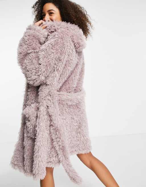 Topshop – Premium – Ljuslila morgonrock med huva, 4 av 4