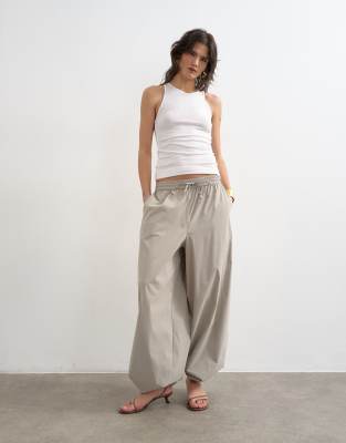 Topshop Premium Lyocell Blend Soft Rib Racer Tank Top In White