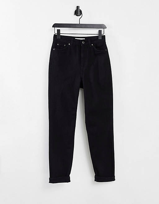 Jeans Topshop Premium Mom jean in black denim 
