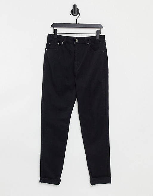 Topshop Premium Mom jeans in clean black | ASOS
