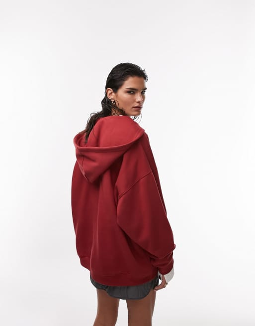 Deep cheap red hoodie