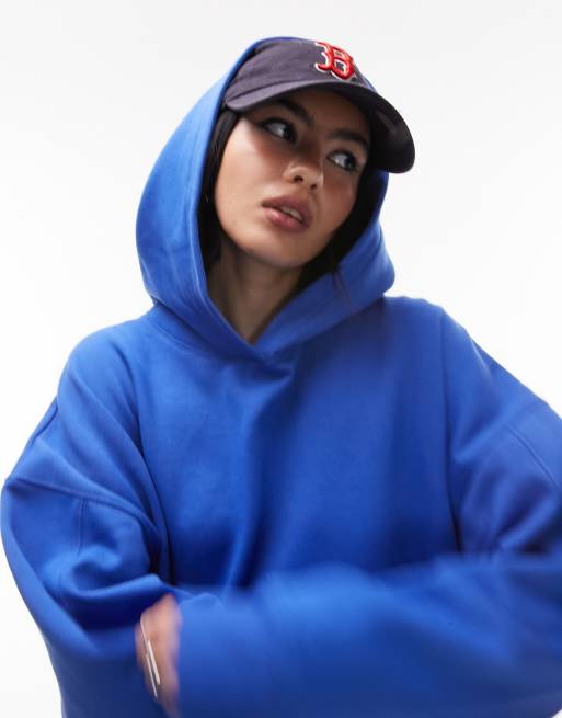 Buy VETEMENTS women blue oversized hoodie with print for $710 online on  SV77, UE54HD580W/1304