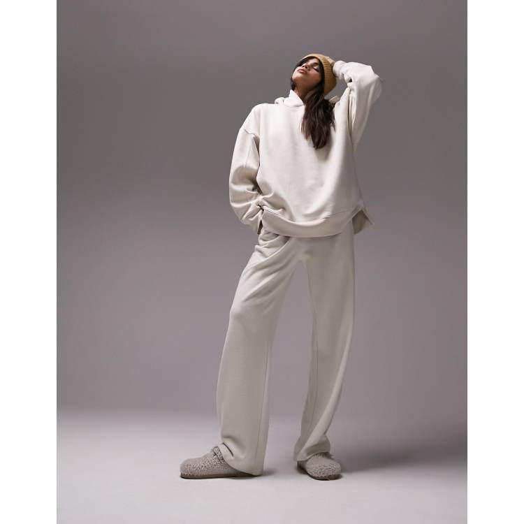 Topshop premium oversized hoodie in stone ASOS