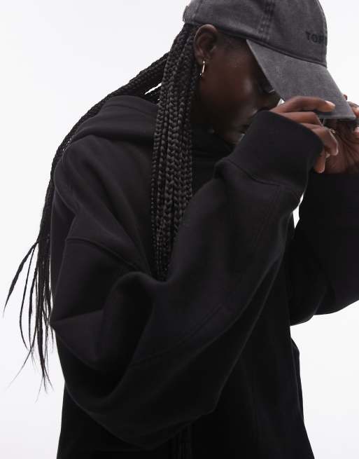 Topshop - Premium - Oversized hoodie in zwart, deel van co-ord set, 2 van 4