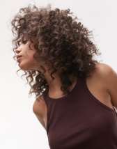 Topshop premium racer vest in chocolate